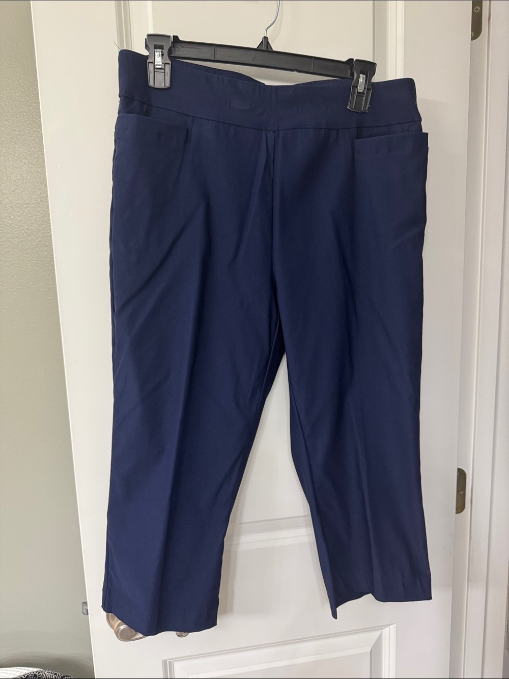Kim Rogers Navy Pull-On Stretch Capri Trousers